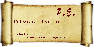 Petkovics Evelin névjegykártya