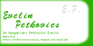 evelin petkovics business card